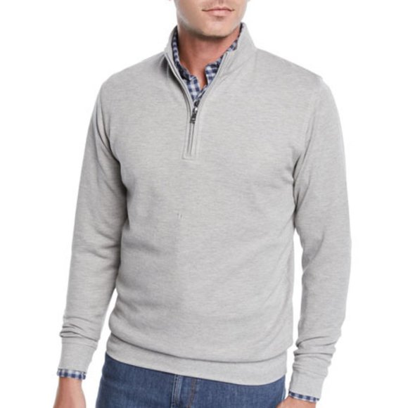 Peter Millar Other - Peter Millar Gray Lightweight Stretch 1/4 Zip Mock Neck Pullover  Size Large